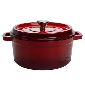 Каструля чавунна 3.5 л емальована &Oslash;24 см з кришкою HP-1-1-RED HP-1-1-RED фото