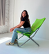 Складной зеленый мягкий стул POUF LIME POUF BLUE фото 2