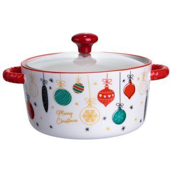 Супница фарфоровая Merry Christmas новогодняя 800 (мл) с крышкой Yiwu FM-CS-9B FM-CS-9B фото